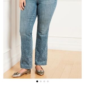 Talbots Crystal Hem Barely Boot Jeans - Riley Wash